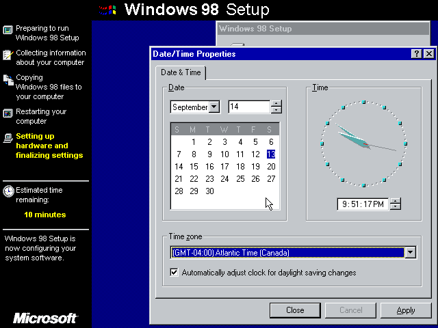 Windows 98 Installation/Setup (1998)